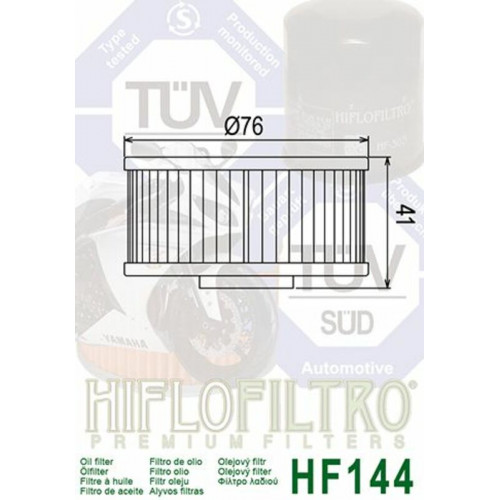 Filtre à huile HIFLOFILTRO - HF144 Yamaha 2